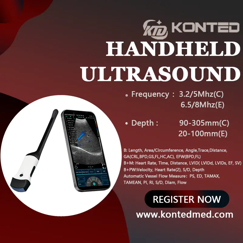 Konted C10RC Dual head Ultrasound Convex + Endocavity +Cardiac  probes