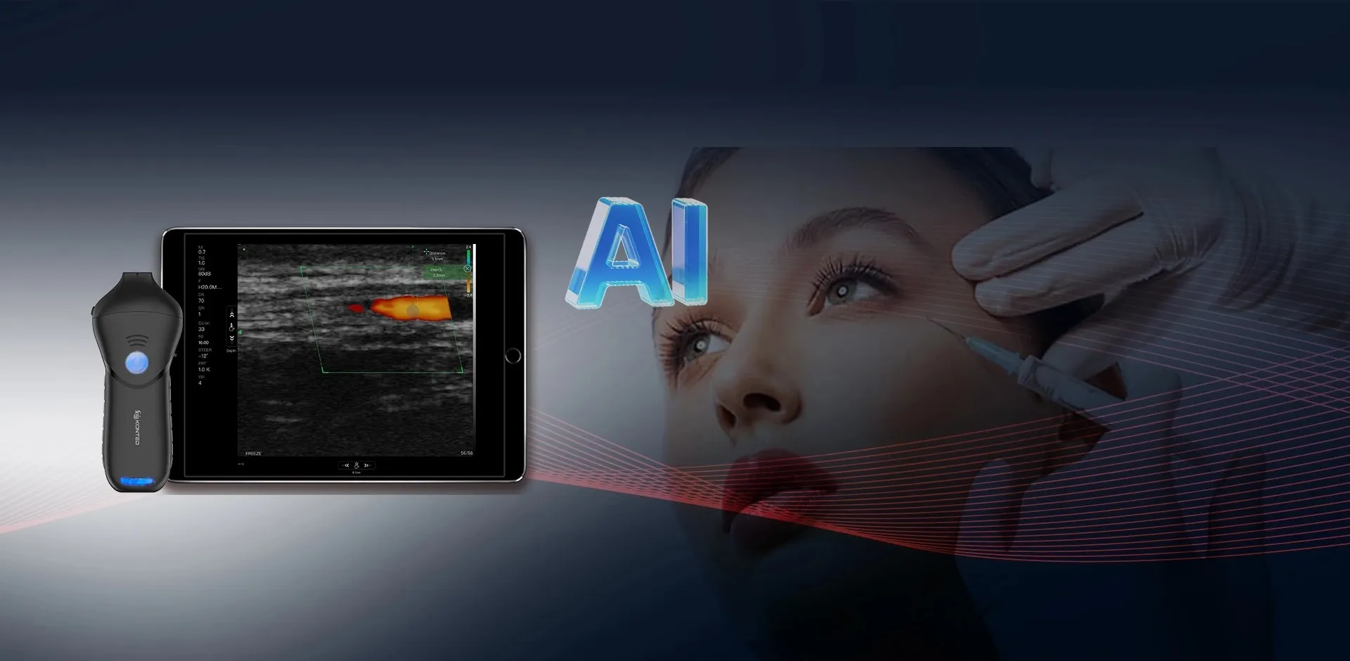 18-24 Mhz  AI facial ultrasound linear probe